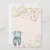 Geslacht onthullen kledinglijn uitnodiging (Achterkant)