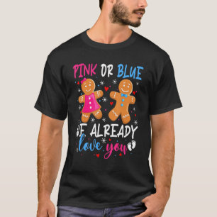 Geslacht onthullen kreukbrood roze of blauwe liefd t-shirt