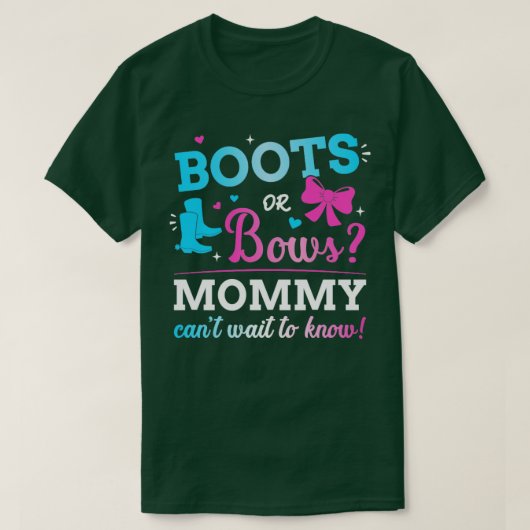 Geslacht onthullen laarzen of bogen mammie overeen t-shirt (Design voorkant)