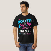Geslacht onthullen laarzen of bogen nana matching  t-shirt (Voorkant volledig)