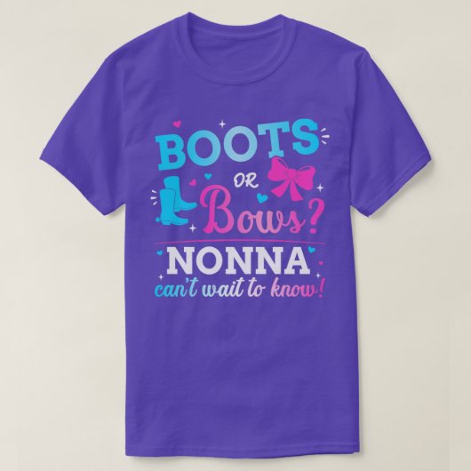 Geslacht onthullen laarzen of bogen nonna overeenk t-shirt (Design voorkant)