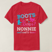 Geslacht onthullen laarzen of bogen nonnie matchin t-shirt (Design voorkant)