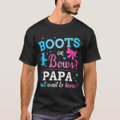Geslacht onthullen laarzen of bogen papa matchen b t-shirt (Voorkant)