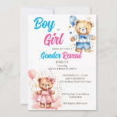 Geslacht onthullen leuke teddybeer jongen of meisj kaart (Voorkant)