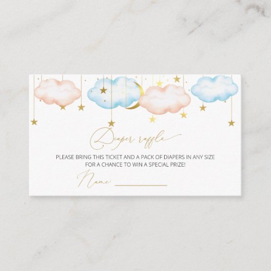 Geslacht onthullen luidere Raffle, Twinkle Little  Informatiekaartje (Voorkant)