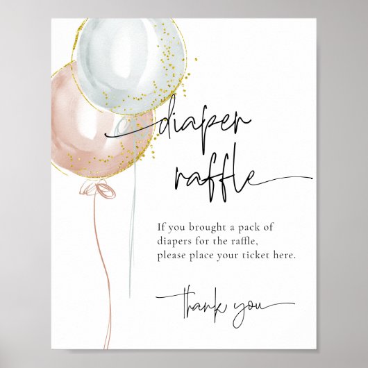 Geslacht onthullen Luier Raffle Baby shower spel Poster (Voorkant)