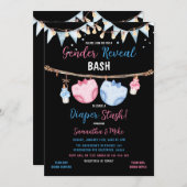 Geslacht onthullen luier stash waslijn hij of zij kaart (Voorkant / Achterkant)