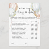 Geslacht onthullen mama of papa Baby shower spel K Advieskaart (Voorkant)