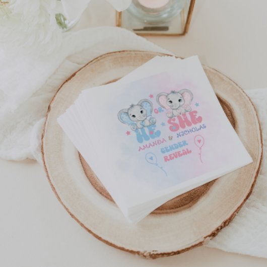 Geslacht Onthullen Modern Roze Blauw Servet