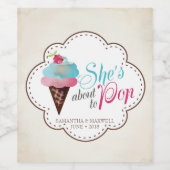 Geslacht onthullen Mousserende Wijn Label - Roze & Wijn Etiket (Enkel label)