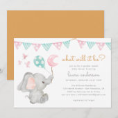 Geslacht onthullen olifant Baby shower Kaart (Voorkant / Achterkant)