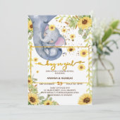 Geslacht onthullen olifant zonnebloem Boho Baby sh Kaart (Staand voorkant)