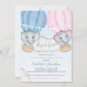 Geslacht onthullen olifantenballon Baby shower Kaart (Voorkant)