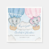 Geslacht onthullen olifantenballon Baby shower Servet (Voorkant)