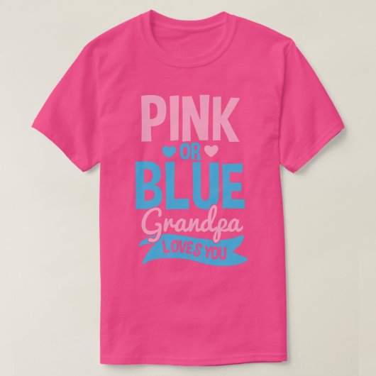 Geslacht onthullen opa roze of blauw 2 t-shirt (Design voorkant)