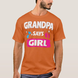 Geslacht onthullen opa zegt meisje overeenkomende t-shirt
