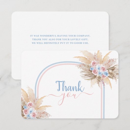 Geslacht onthullen Pampas Grass arch bedankt je ka (Voorkant / Achterkant)