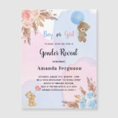 Geslacht onthullen pampas teddy nodigmagnet (Voorkant)