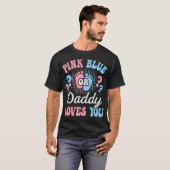 Geslacht onthullen papa Baby shower roze of blauw  T-shirt (Voorkant volledig)