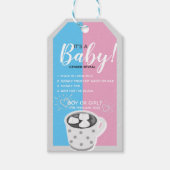 Geslacht onthullen partij | Hot Chocolate Bomb Lab Cadeaulabel (Voorkant)