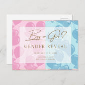 Geslacht onthullen partij jongen of meisje hij of  briefkaart (Voorkant / Achterkant)