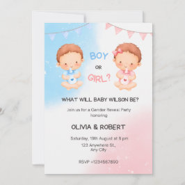 Geslacht onthullen partij, jongen of meisje, roze  feestdagenkaart