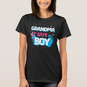 Geslacht onthullen partij oma zegt jongen team jon t-shirt