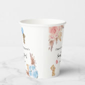 Geslacht onthullen partij pampas teddy beer jongen papieren bekers (Rechts)