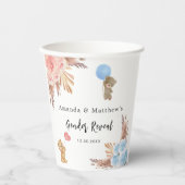 Geslacht onthullen partij pampas teddy beer jongen papieren bekers (Voorkant)