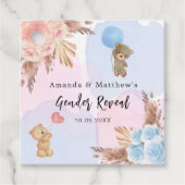 Geslacht onthullen partij pampa's teddybeer roze b bedankjes labels (Voorkant)