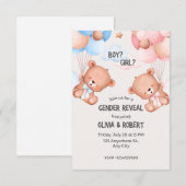 Geslacht onthullen partij, uitnodiging (Voorkant / Achterkant)