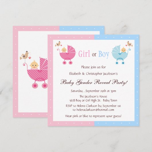 Geslacht onthullen partijbaby's in rollen kaart (Voorkant / Achterkant)