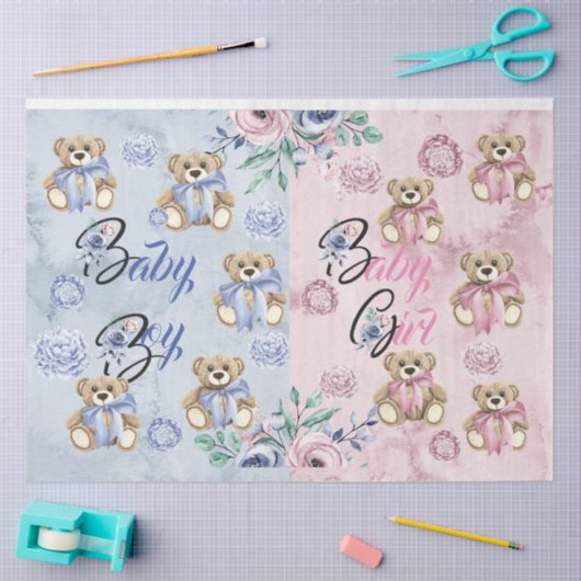 Geslacht onthullen Party & bijeenkomsten jongen of Tissuepapier (Craft)