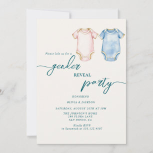Geslacht onthullen Party roze en blauwe baby pakke Kaart