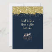 Geslacht onthullen Party uitnodiging Blauw & Roze  (Achterkant)