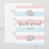 Geslacht onthullen Party uitnodiging Olifant & Str (Voorkant / Achterkant)