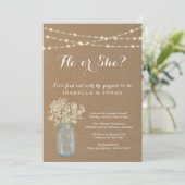 Geslacht onthullen Party Uitnodiging - Rustic Kraf (Staand voorkant)