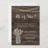 Geslacht onthullen Party Uitnodiging - Rustic Wood (Voorkant)