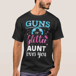 Geslacht onthullen pistolen of glitter tante match t-shirt