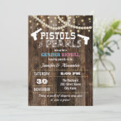 Geslacht onthullen pistolen of parels uitnodiging (Staand voorkant)