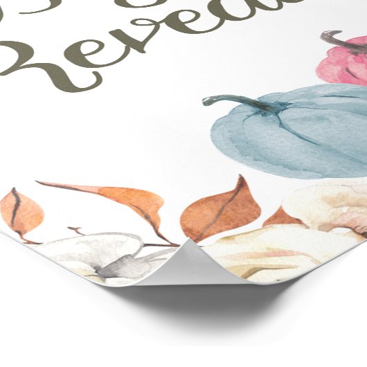 Geslacht onthullen pompoenwelkomstbord Herfst Poster (Hoek)