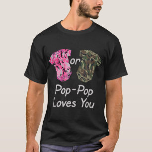 Geslacht onthullen Pop-Pop Roze of Groen Camouflag T-shirt