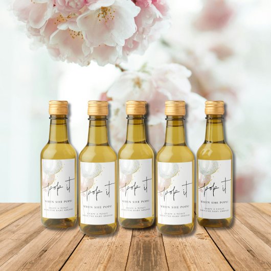 Geslacht onthullen Pop wanneer ze pop Baby shower Wijn Etiket