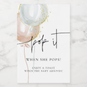 Geslacht onthullen Pop wanneer ze pop Baby shower Wijn Etiket (Enkel label)