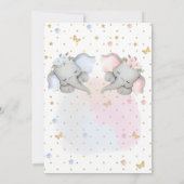 Geslacht onthullen roze blauw bloemenolifant kaart (Achterkant)
