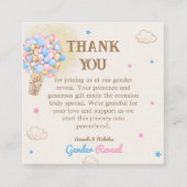 Geslacht onthullen roze blauw budget bedankje informatiekaartje (Voorkant)