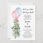 Geslacht Onthullen Roze Blauwe Ballonnen Eucalyptu Kaart (Voorkant)