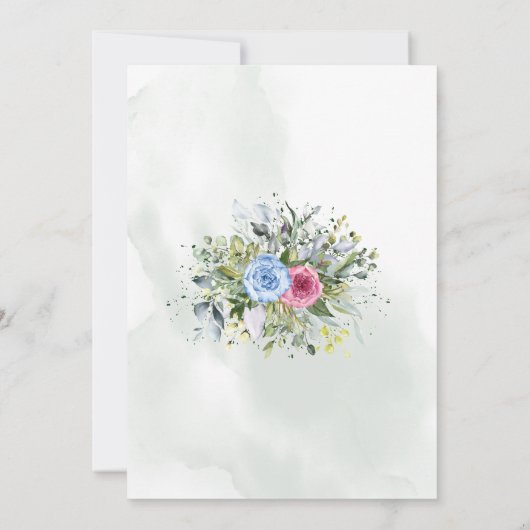 Geslacht Onthullen Roze Blauwe Ballonnen Eucalyptu Kaart (Achterkant)