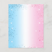 Geslacht onthullen roze blauwe begrotingsuitnodigi flyer (Achterkant)