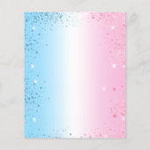 Geslacht onthullen roze blauwe begrotingsuitnodigi flyer (Achterkant)
